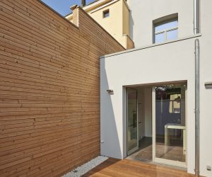 Timber extension on modern house